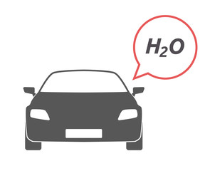 Isolated car with    the text H2O