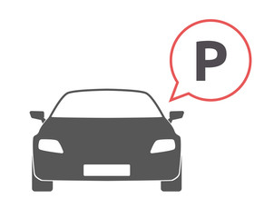 Isolated car with    the letter P