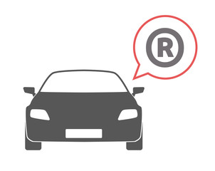 Isolated car with    the registered trademark symbol