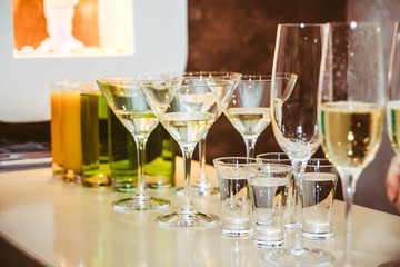 glasses on the bar