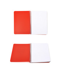 Opened squared notebook isolated