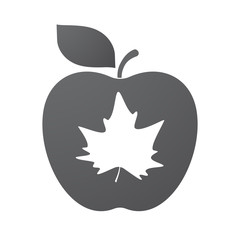 Isolated apple fruit with an autumn leaf tree