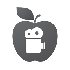 Isolated apple fruit with a film camera