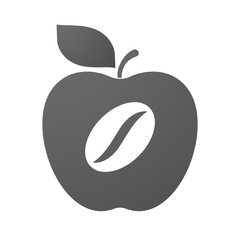 Isolated apple fruit with a coffee bean