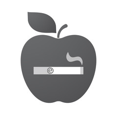 Isolated apple fruit with an electronic cigarette