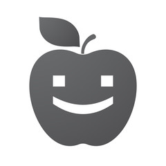 Isolated apple fruit with a smile text face