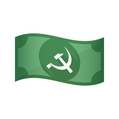 Isolated bank note with  the communist symbol