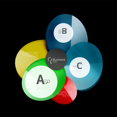 Glossy glass circle banner design template