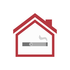Isolated house with an electronic cigarette