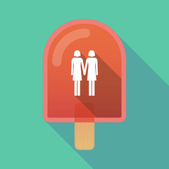 Long shadow ice cream with a lesbian couple pictogram