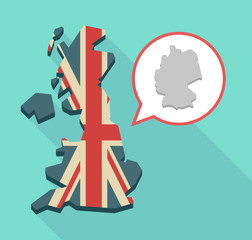 Long shadow UK map with  a map of Germany