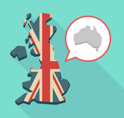Long shadow UK map with  a map of Australia