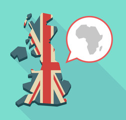 Long shadow UK map with  a map of the african continent