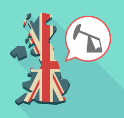 Long shadow UK map with a horsehead pump