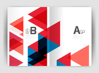 Vector triangle business annual report cover print template