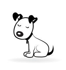 Dog shy puppy terrier logo
