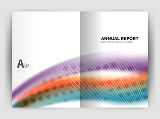 Blur wave business print template, abstract background