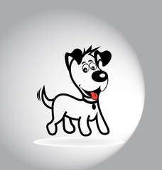 Dog terrier cartoon logo silhouette vector image 