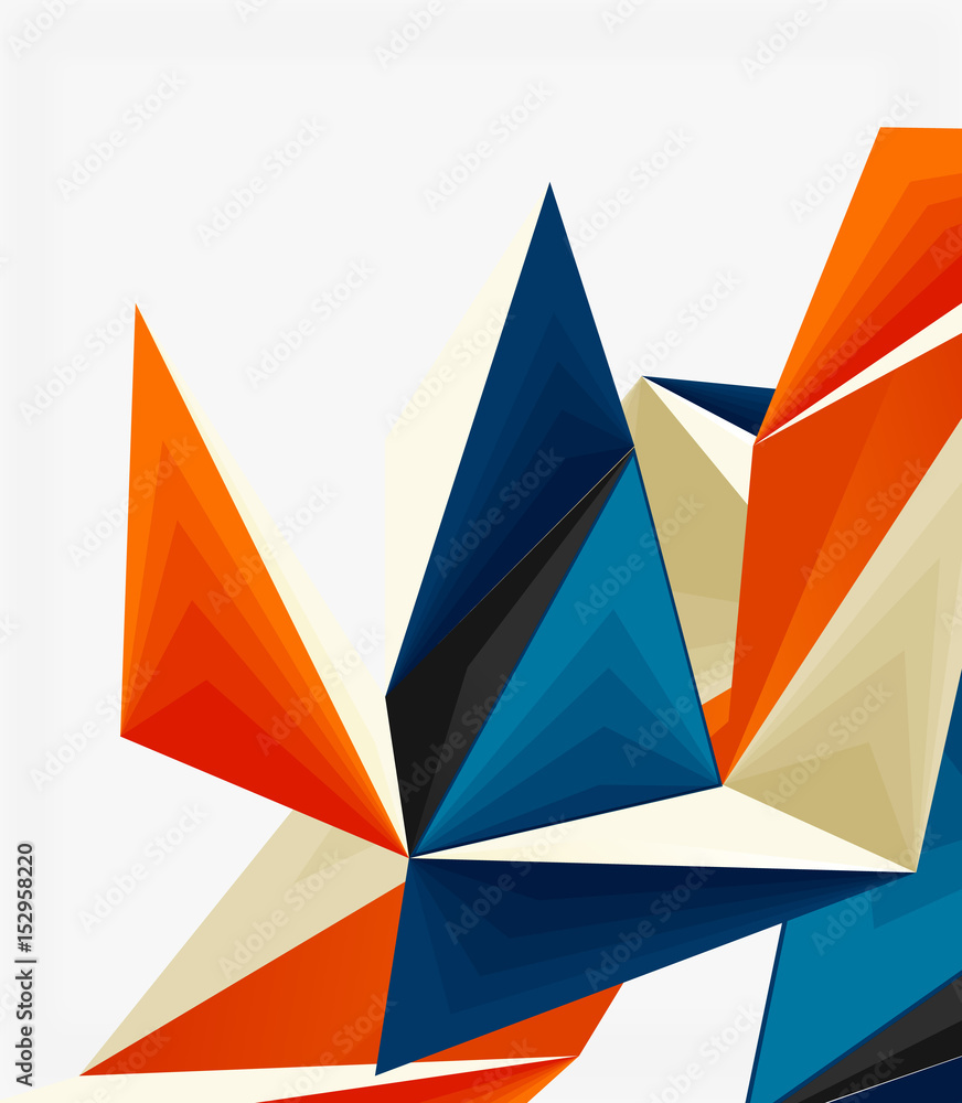 Poster 3d modern triangle low poly abstract geometric vector