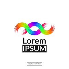 Rainbow abstract logo template.