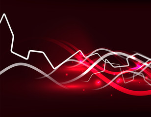 Glowing wavy lines template