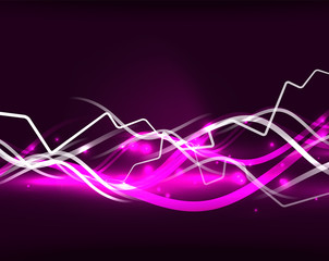 Glowing wavy lines template