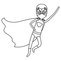Fototapeta premium monochrome silhouette faceless of superhero boy flying in diagonal direction vector illustration