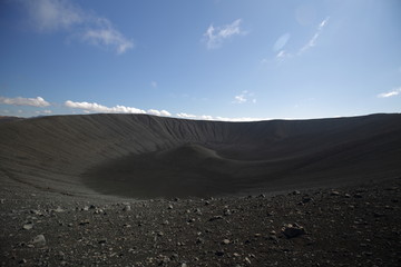 A view of the Hverfjall Volcanic Crater in Iceland