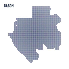 Vector pixel map of Gabon isolated on white background