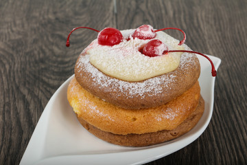 Pancake with cherry