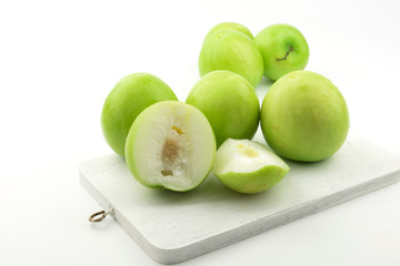 Jujube fruit or monkey apple on white background