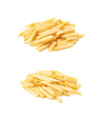 Pile of a french fries isolated