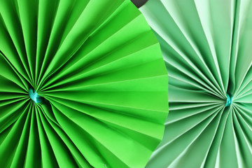 Beautiful green paper decoration, closeup