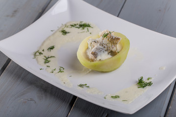 Fish in stem cabbage