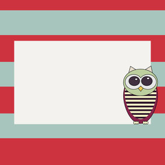 Owl invitation card template