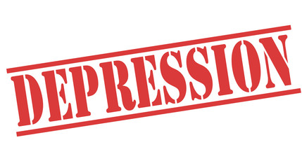 DEPRESSION Red Rubber Stamp vector