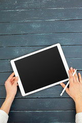 Woman Using Digital Tablet