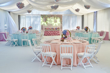 Beautiful, elegant decorations for celebrating a family event. Decorations, rest, beauty, wedding.
