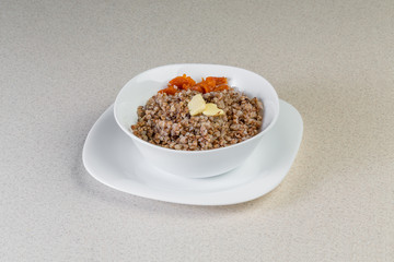 Buckwheat porridge with dried apricots