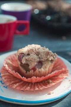 Little Homemade Rhubarb Muffin