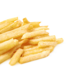 Pile of a french fries isolated