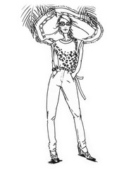 Fashion illustration. Watercolor painting
