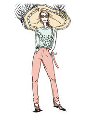 Fashion illustration. Watercolor painting
