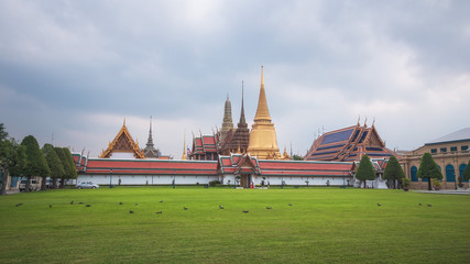 The Wat Phra Kaew or Emerald Buddha Temple in the Grand Palace Temple Complex in Bangkok, Thailand