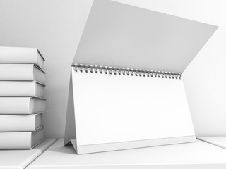 Image desk calendar mockup. 3D rendering