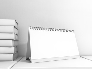 Image desk calendar mockup. 3D rendering