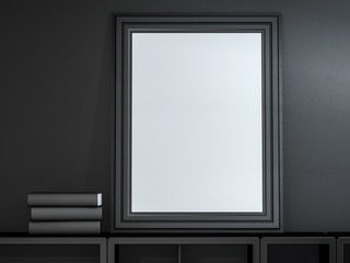 Poster frame mock up template. 3D rendering