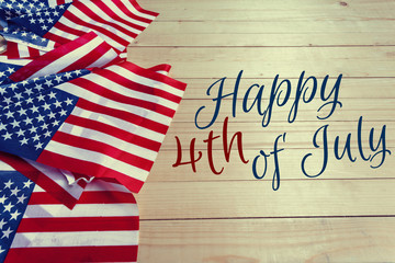Fototapeta na wymiar Happy Fourth of July USA Flag