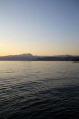 Obraz premium Beautiful sunset at Garda lake in Italy
