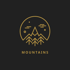 Outline vector logo of mountain